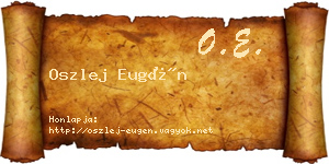 Oszlej Eugén névjegykártya